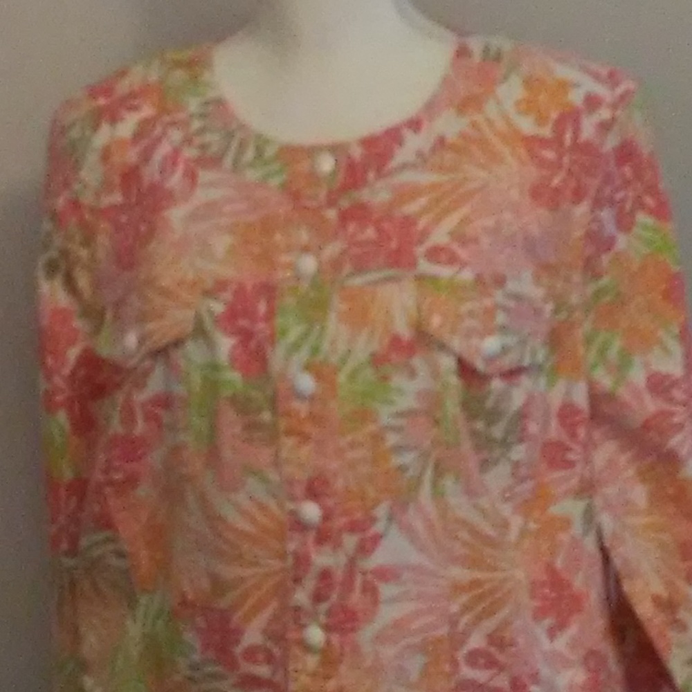C.J. BANKS  ¾ Quarter Sleeve Denim Floral Jacket